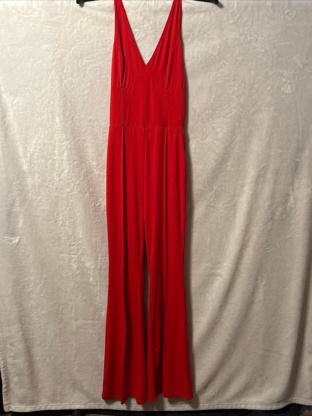 SHEIN Red V-Neck Sleeveless Wide-Leg Jumpsuit XL tall